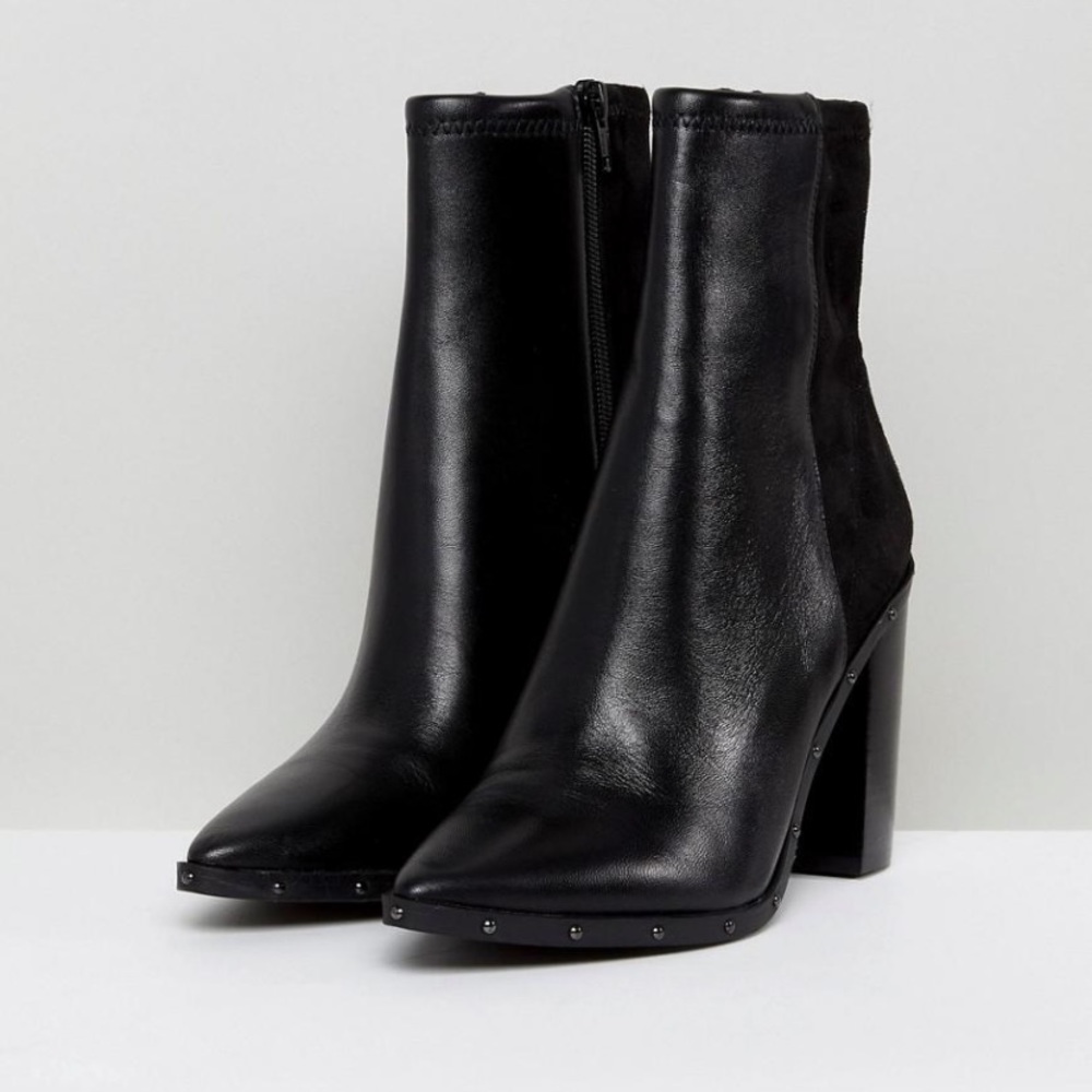 Aldo black studded booties size 9